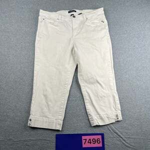 Bandolino Denim Jeans Womens Size 10 White Mandi Capri Casual *SEE